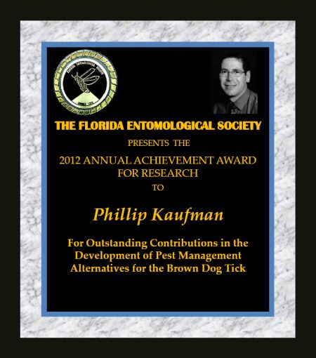 Phillip Kaufman receives 2012 FES Entomologist of the Year Award